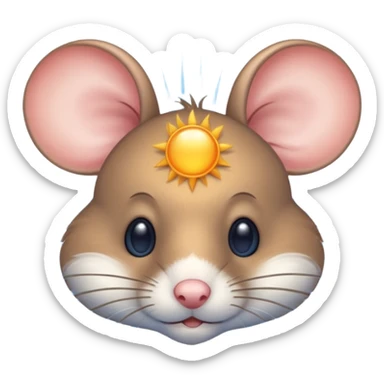 A mouse face with blue sun rays like a sun ☀️  sticker