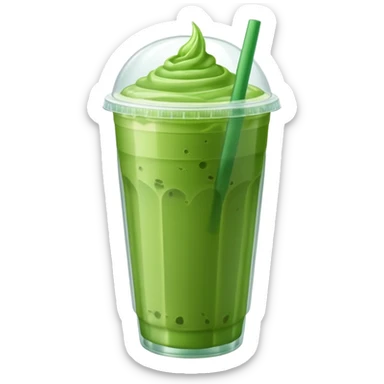 realistic green iced matcha drink to go drink sticker