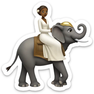 Jedi bride riding an elephant sticker