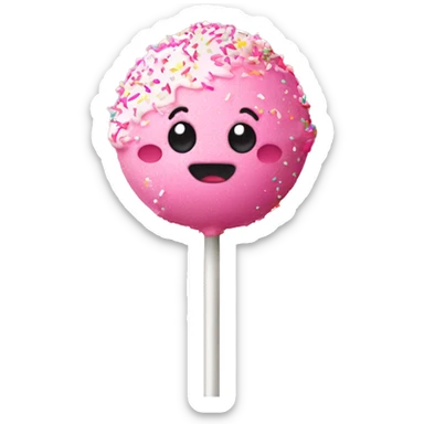 Pink cake pop with sprinkles sticker