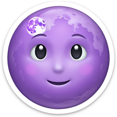 realistic Light purple moon sticker