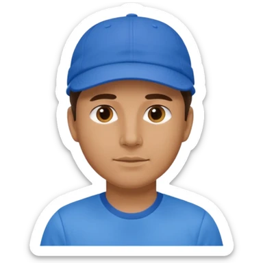 blue tennis hat and blue tshirt man sticker