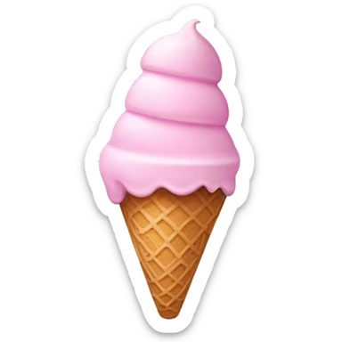 Pastel pink ice cream sticker
