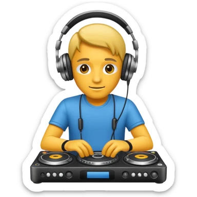 DJ with headphones sticker