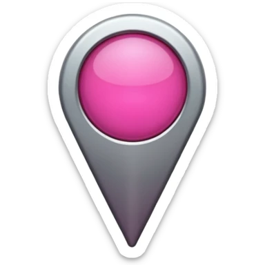 A dark pink location pin  sticker