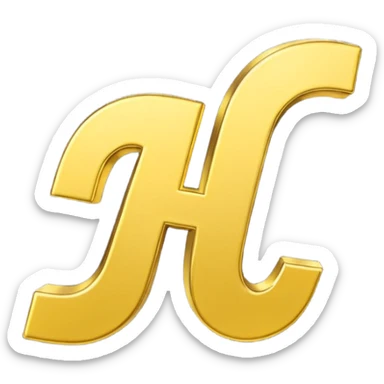 Symbole de currency en or en forme de lettre F précise, seul, 3D, brillant, style emoji simple et lisible sur fond uni. sticker