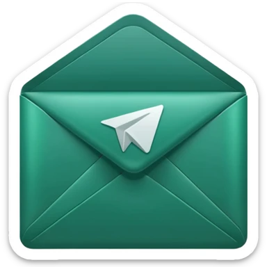 dark green telegram icon envelope without background sticker