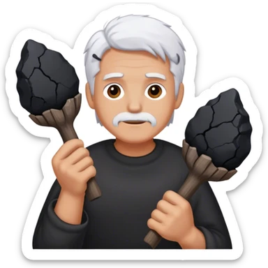 Trump holds coal in his hands sticker