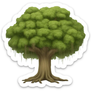 Huge oak tree with Spanish moss sticker