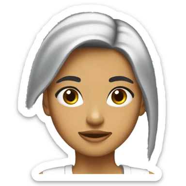 Chica pelo medio largo morena sticker