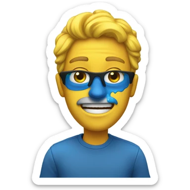 one layer  blue and yellow splash sticker