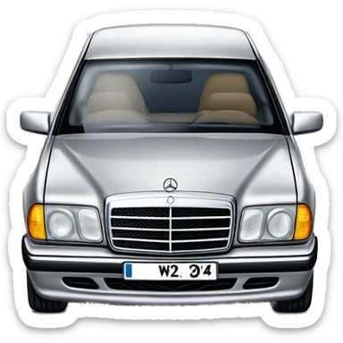 Silver car mercedes w124 sticker