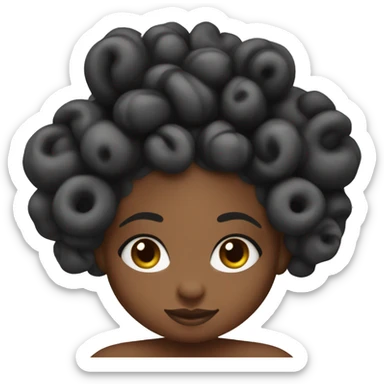 Bantu knots black woma sticker