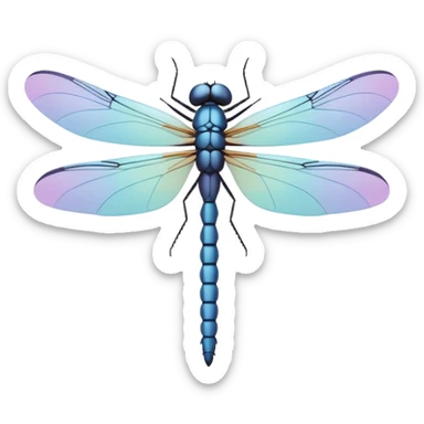 minimal dragonfly emoji, simple flat design, geometric shapes, soft pastel colors, no face, not cartoonish sticker