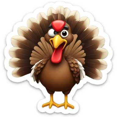 american turkey having a great time native american  sticker
