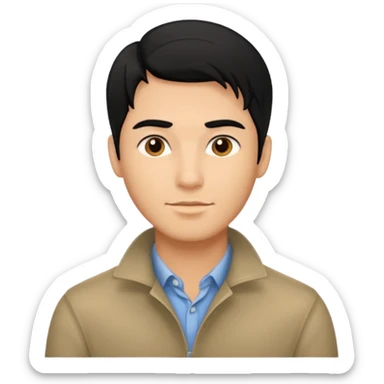 Straight hair mens image sticker