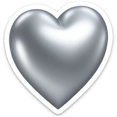 3D silver heart sticker