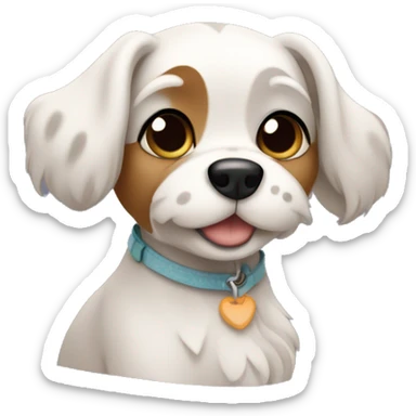  AI generated sticker of a small dog inspired by the style of “Lady and the Tramp.” White outline around it sticker