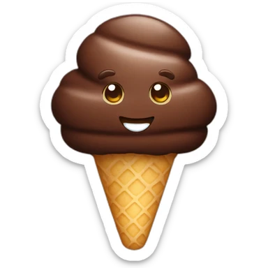 Chocolate ice cream emoji sticker