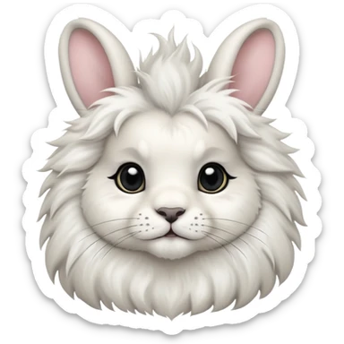 white lionhead bunny with black spots sticker