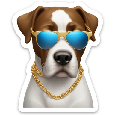 Pointer wearing sunglasses and gold chain sticker