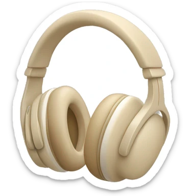beige apple headphones with beige bows tied on the sides sticker