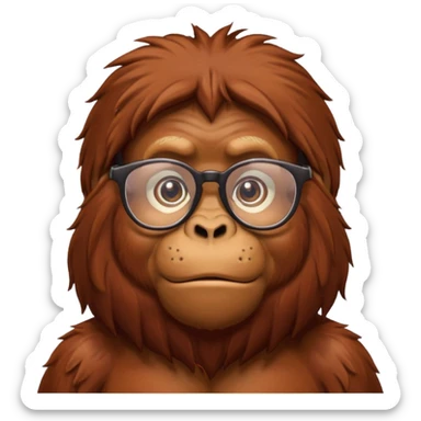 orangutan with glasses sticker