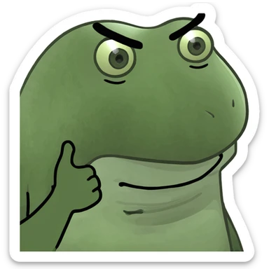 straight face with arms  sticker