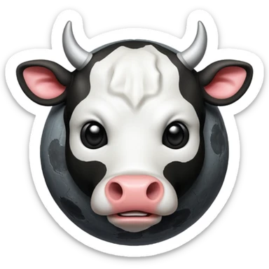 death star with cow head sticker