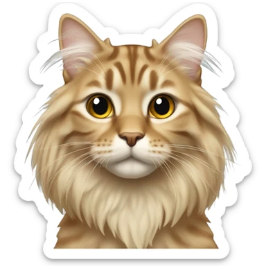 Beige long hair tabby sticker