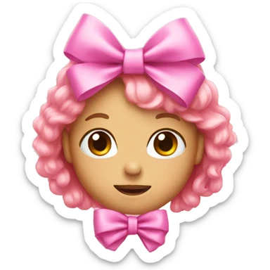 Pink bow sticker