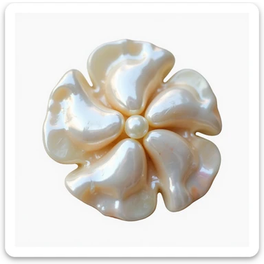 realistic hairclip made of mother of pearl, photorealistic, isolated, no hair, neutral background sticker