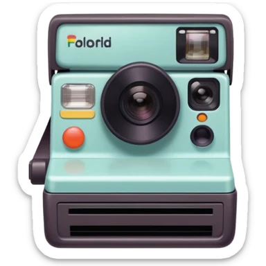 The Polaroid has a soft pastel tint on its captured image sticker