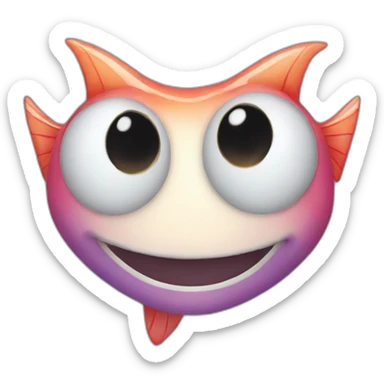 half jester half fish sticker