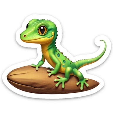 cinematic-cute-realistic gecko-portrait-emoji,-head-tilted-playfully-and-inquisitively,-featuring-a-small,-charming-body-with-smooth,-vividly-patterned-scales,-bright,-sparkling-eyes-and-delicate,-sticky-toe-pads,-simplified-yet-irresistibly-adorable sticker