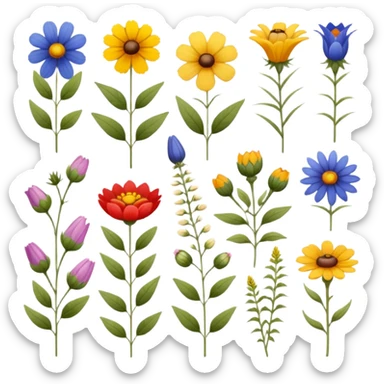 Vintage wildflowers  sticker