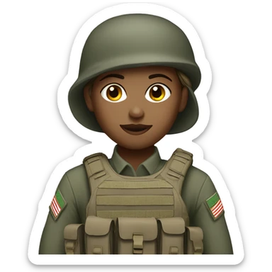 White girl soldier sticker
