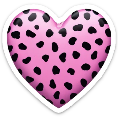 Pink leopard print heart sticker