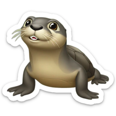 Je veux une loutre sur une tortue sticker