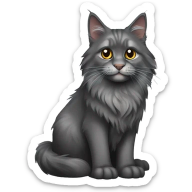 dark grey mainecoon cat sticker