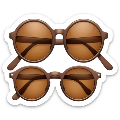 A pair of round-framed sunglasses with brown lenses sticker