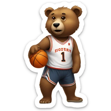 A bear with a basketball  sticker