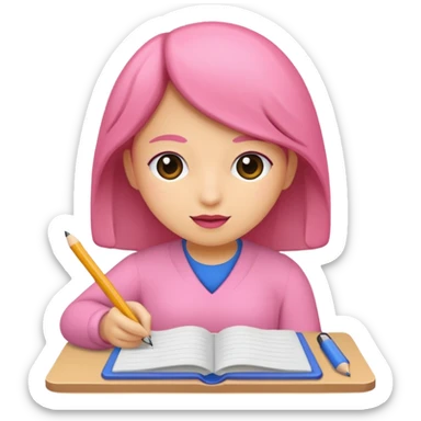 lapiz rosa escribiendo sticker