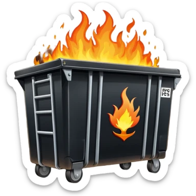 Flaming dumpster fire with the words "Indian bureaucracy" on the dumpster. No typo. sticker