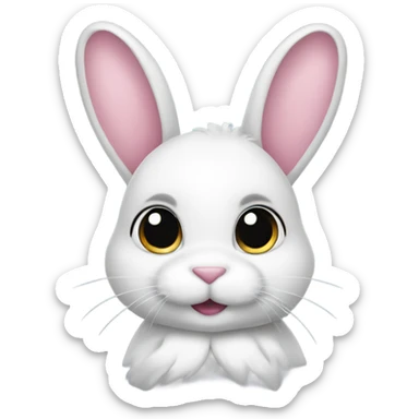 Bunny with a hairbow on it’s ear sticker