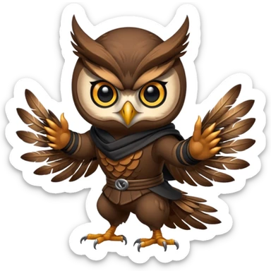 A ninja owl sticker