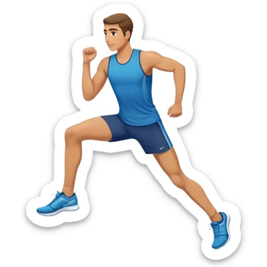 male runner stretching quadriceps sticker
