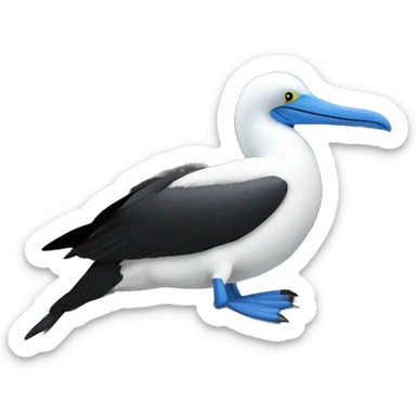 BLUE FOTTED BOOBY SLEEPING ON A ROCK sticker