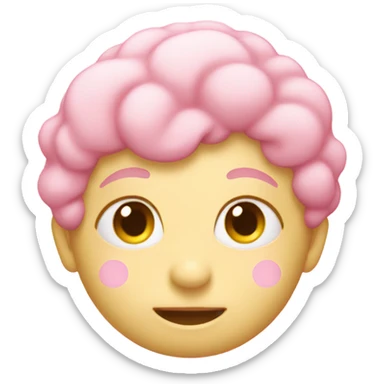 Pastel pink bubble with yellow highlights sticker