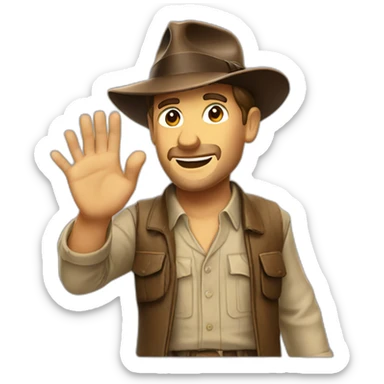 Indiana Jones waving sticker